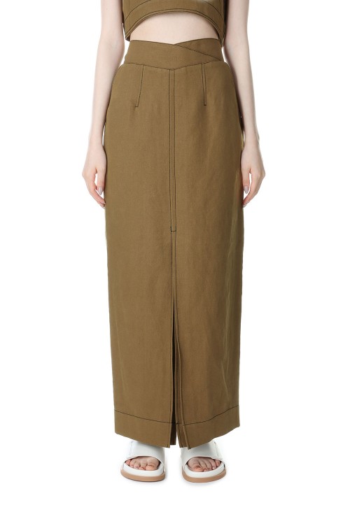 Cottonlinen Stitch Skirt -CAMEL (12310805) | セレクトショップ