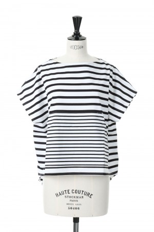 Dry touch jersey border wide top - WHITE/BLACK（19RCSTOP-06C）