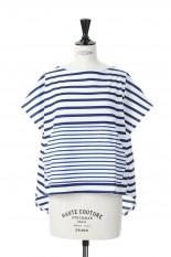 Dry touch jersey border wide top - WHITE/BLUE（19RCSTOP-06C）