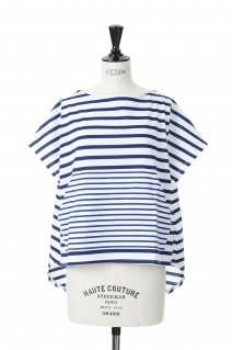 Dry touch jersey border wide top - WHITE/BLUE（19RCSTOP-06C）