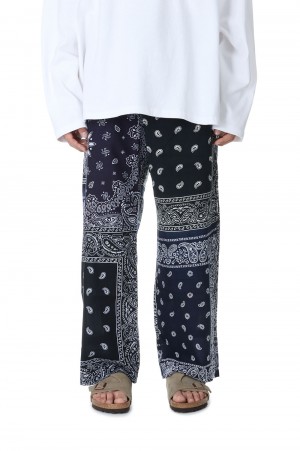 circa make bandana patchwork pants -NAVY(cm23ss-10)