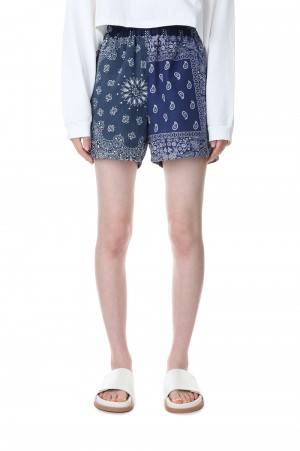 circa make bandana patchwork shorts -NAVY(cc23ss-46)