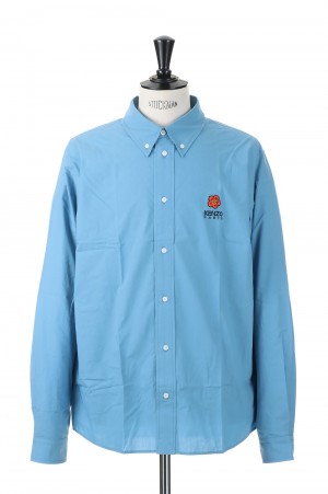 Hana Patchwork Casual Shirt M(FD55CH4109LH)-CYAN-