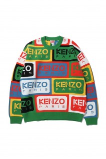 Kenzo Label Tech Cotton Jacquard Jumper M(FD55PU3593CD)
