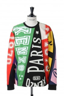 Nautical Kenzo Flags Oversized LS Tee (FD55TS4484SY)