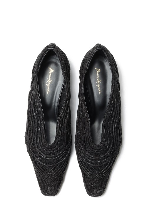 Cord Embroidery Egg Heel Pumps (MM23SS-AC305) | セレクトショップ