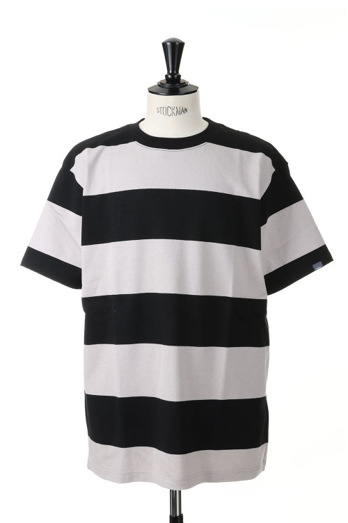 S/S HEAVYWEIGHT BORDER TEE / GRAYxBLACK (CLG-CS 023-004