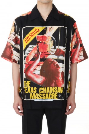 THE TEXAS CHAINSAW MASSACRE / S/S HAWAIIAN SHIRT ( TYPE-1 ) / BLACK (TTCM-WM-HI06)