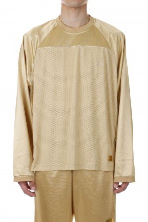 Abc. 123. L/S Satin Basketball Shirt / Feldspar Ecru（ABC123LSBS）