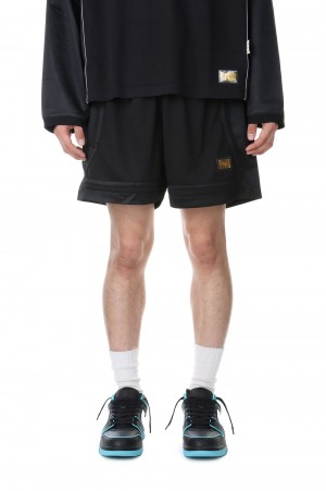 Abc. 123. Mesh Satin Basketball Shorts / Anthracite Black（ABC123MSBS）