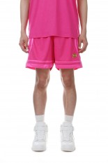 Abc. 123. Mesh Satin Basketball Shorts / Rubellite Pink（ABC123MSBS）