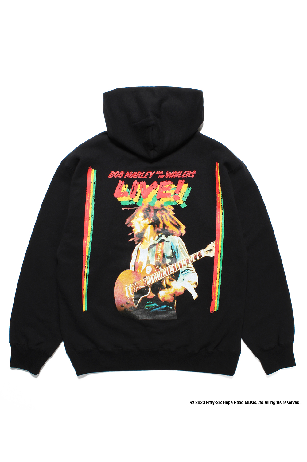 BOB MARLEY / MIDDLE WEIGHT PULLOVER HOODED SWEAT SHIRT / BLACK