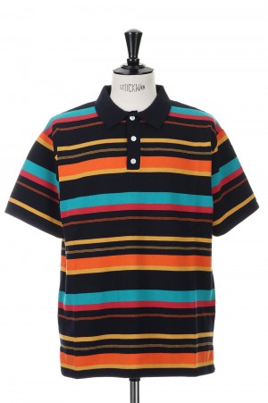 BORDER KNIT SS POLO / BLACK（23SS-FS-11）