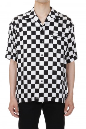 CU.Denim Checker flag S/S Open Collar SH / 07 WPT (2306-5001