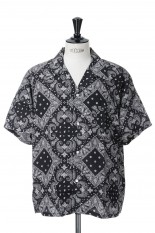 OPEN COLLAR SHIRT / BLACK (SQ-23SS-SH-03)