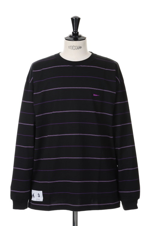 HORIZONTAL MULTI STRIPE LS - BLACK (231ATDS-CSM09) | セレクト