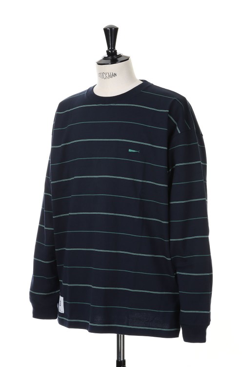 HORIZONTAL MULTI STRIPE LS - NAVY (231ATDS-CSM09) | セレクト