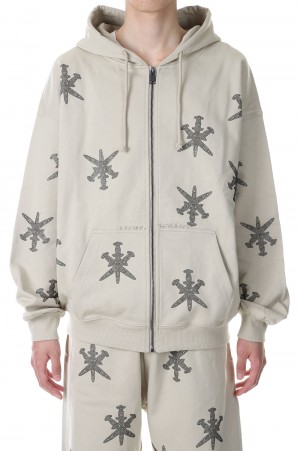 TAN WITH BLACK DAGGER RHINESTONE HOODIE / BEIGE | セレクトショップ