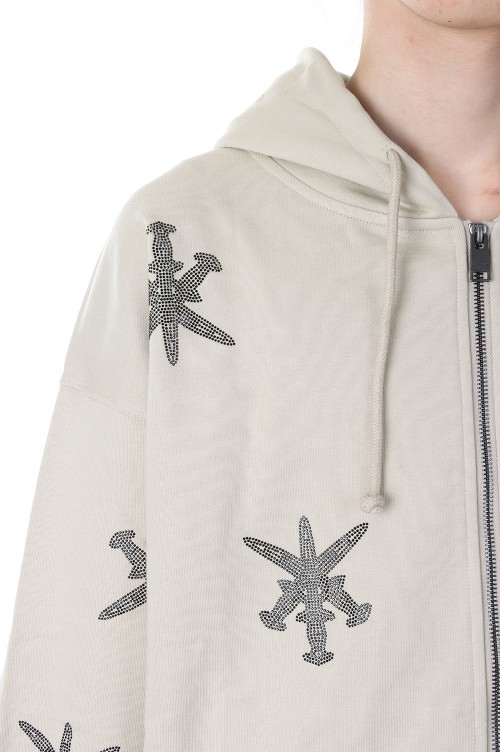 TAN WITH BLACK DAGGER RHINESTONE HOODIE / BEIGE | セレクトショップ