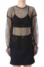 Crystal Mesh Tops -BLACK (21231415304)