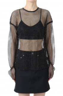 Crystal Mesh Tops -BLACK (21231415304)