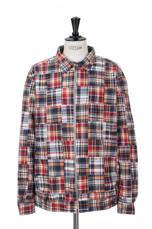 Madras Patchwork Zip Up Shirt Jacket/Red(2310211)