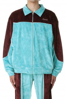 MEN VELOURS SPORTS JACKET KNIT(PACC13J004)-BLUE-