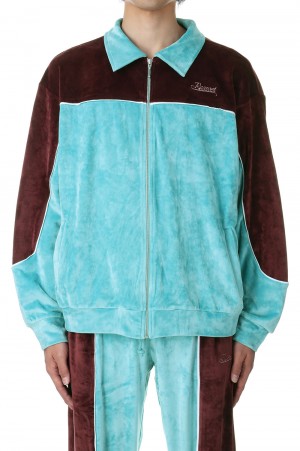 MEN VELOURS SPORTS JACKET KNIT(PACC13J004)-BLUE-