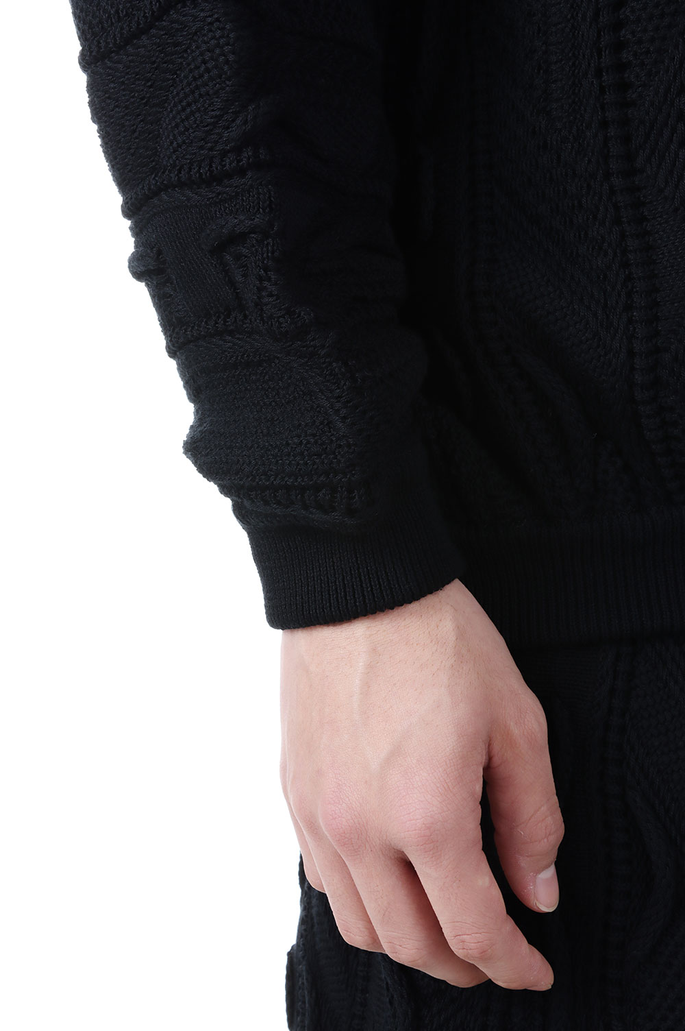 3D Jacquard Knit L/S Crew(CTE-23S324)-Black- | セレクトショップ