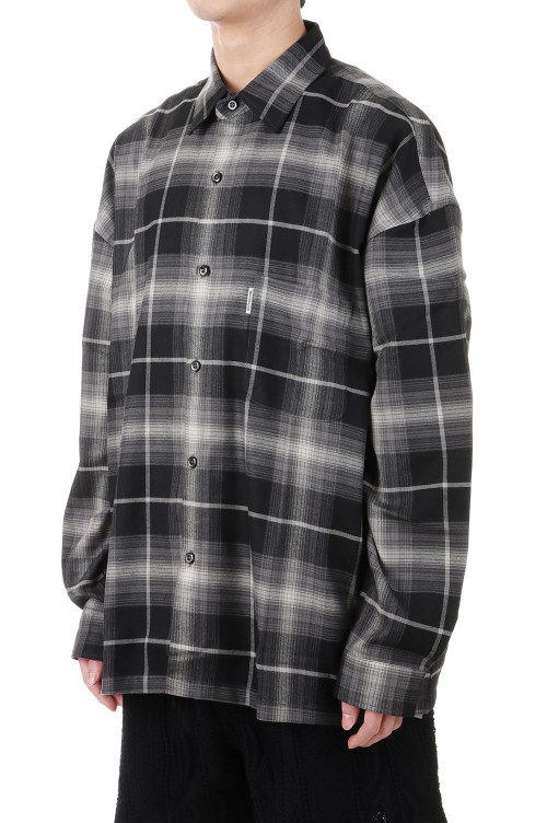 R/C Ombre Check L/S Shirt(CTE-23S406)-Black- | セレクトショップ