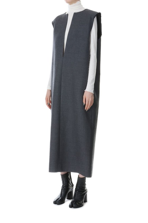 Doubleface Wool Keyneck Dress -CHARCOAL GRAY (12320308) | セレクト