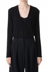Vneck Slit Bodysuit -BLACK (12320606)