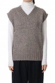 Mottle Yarn Knit Vest -BEIGE (12320516)