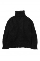 MOHAIR WOOL LOOSE KNIT TURTLE NECK LS(ST.715)- BLACK-
