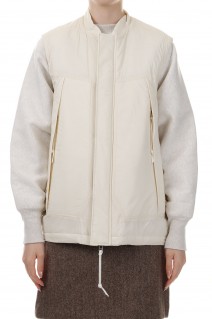 Nylon rip padding vest -IVORY (PA23-EQ02)