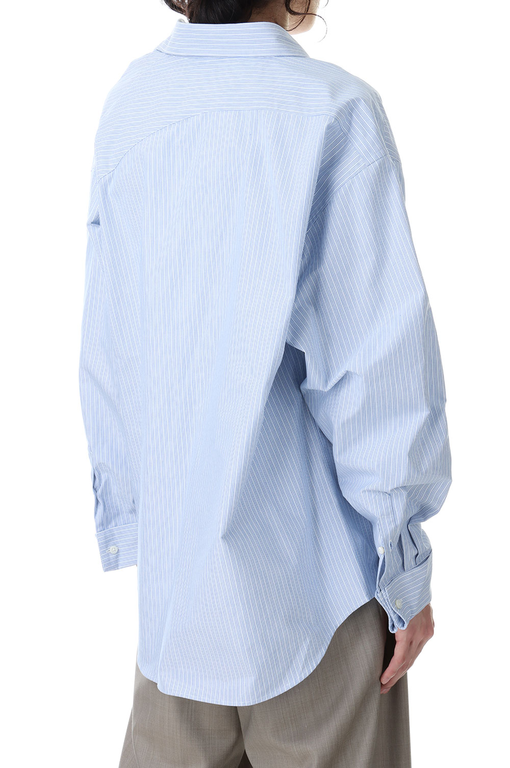 HALF LOOSE STRIPE SHIRT(23AW24SH133)-BLUE/WHITE- | セレクト