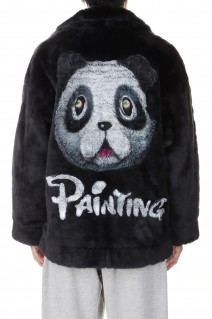 HAND-PAINTED FUR JACKET (23AW05BL168)-BLACK-