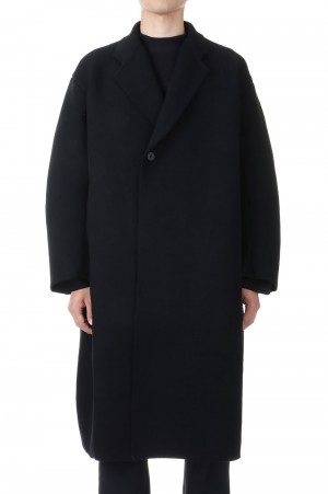 TW INLAY DOUBLE BREASTED CHESTER COAT(CF006KA087)-BLACK-