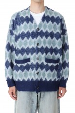 Mohair Border Cardigan(23AW	K-2)-Blue &amp; Navy-