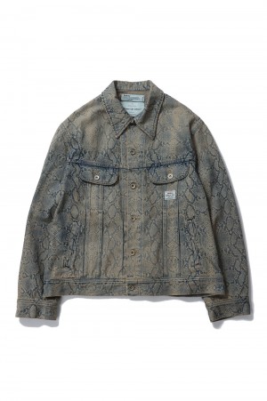 Python Denim Jacket(23AW	D-1)-Mud Indigo -