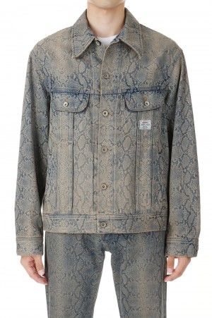 Python Denim Jacket(23AW	D-1)-Mud Indigo -