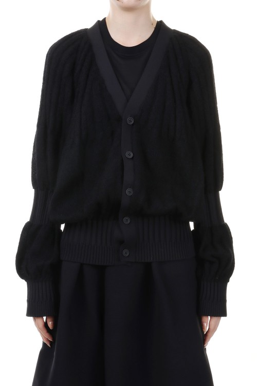 FLUTED MOHAIR CARDIGAN / BLACK (CF006KE127) | セレクトショップ