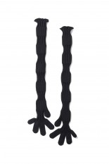 FLUTED GLITTER LONG GLOVES / BLACK-BLACK (CF006AI145)