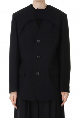 Double Cloth Layered Jaket / BLACK (I23AW-JK41)