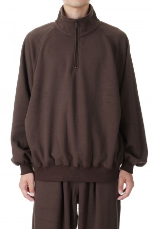 RELAX PULLOVER HALF ZIP SWEAT SHIRTS(23AW_19_1005AWCS01)-BROWN ...
