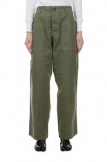 Suvin Cotton Herringbone Baker Pants / Olive (PTLM-117-SB)