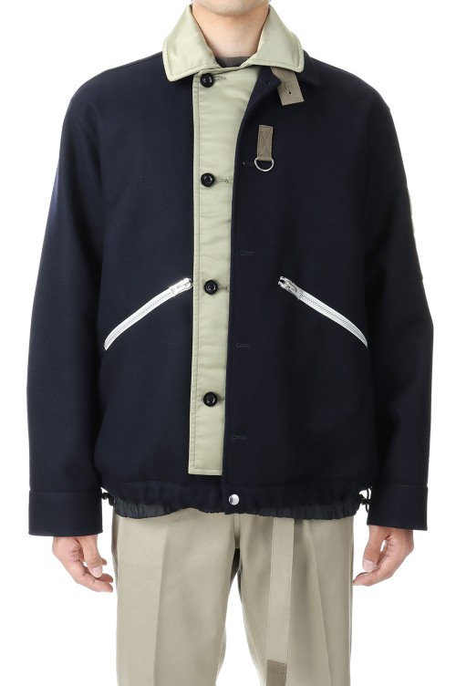 Wool Melton L/S Shirt(23-03115M)-NAVY201- | セレクトショップ