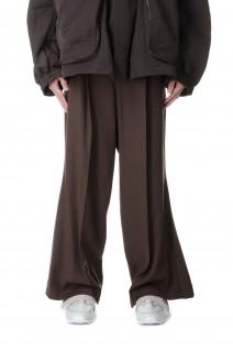 Flare Leg Trousers(HM00P72)-CHOCOLATE BROWN-