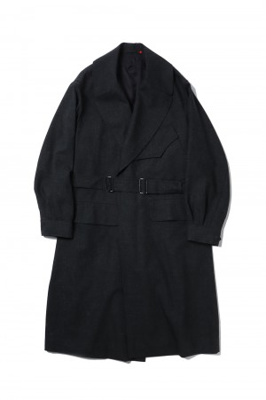 Wool Ramie Motorcycle Coat(#BHS23F011Ra)-#01HeatherBlack-