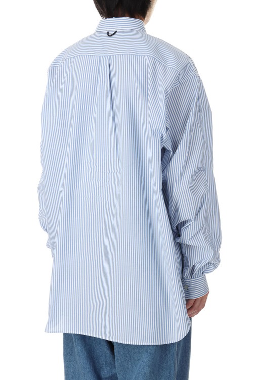 TECH BUTTON DOWN SHIRTS L/S STRIPE - SAX (BE-84023W) | セレクト